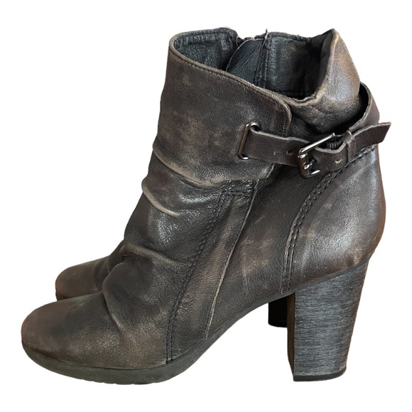 Women’s black leather booties ankle boots size : EU 38 US 7 - Picture 2 of 12